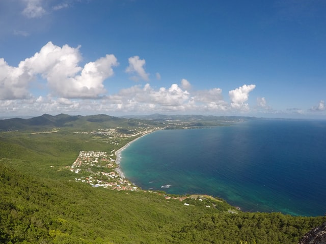 Paysage d'une crique en Martinique